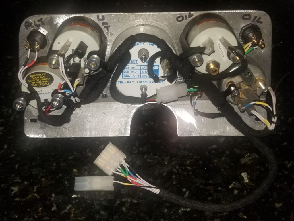 Dash for historic rally car