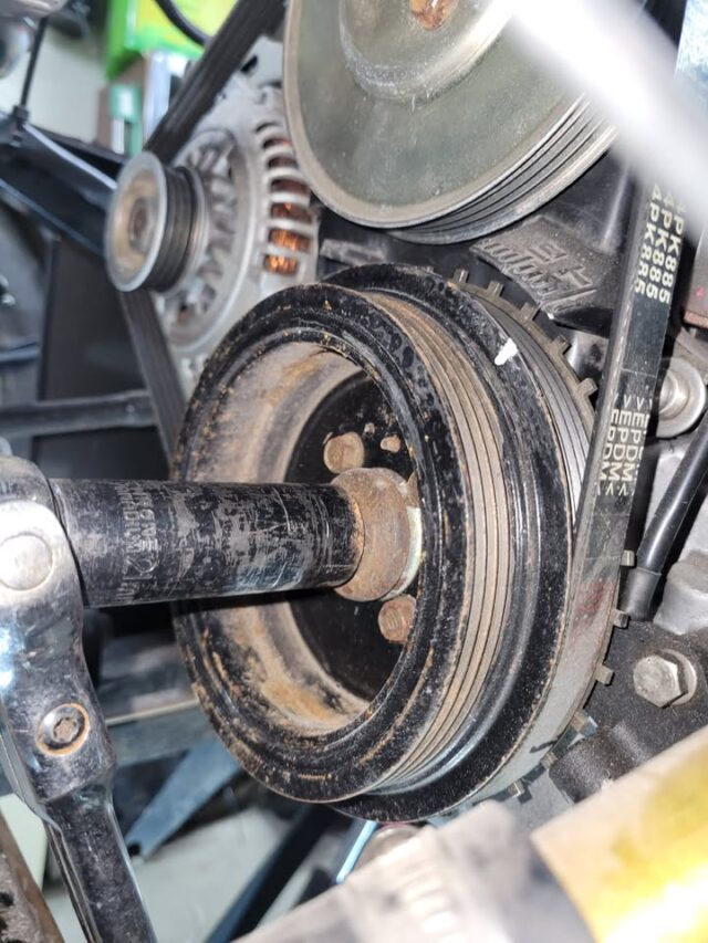 I am going in circles here counting teeth :-) 

I'm in the process of setting up the timing on this Mazda NB turbo car on a Motorsport Electronics ME360 ECU. This is supposed to be plug and play but the custom crank sensor setup doesn't want to play!  

The setup is pretty simple although space is tight! The MEITU software is really good (with a comprehensive help section!).

Unfortunately, my 'trusty' old timing light has decided it doesn't want to work so I'll have to wait for a new one in the post before I can get this running.