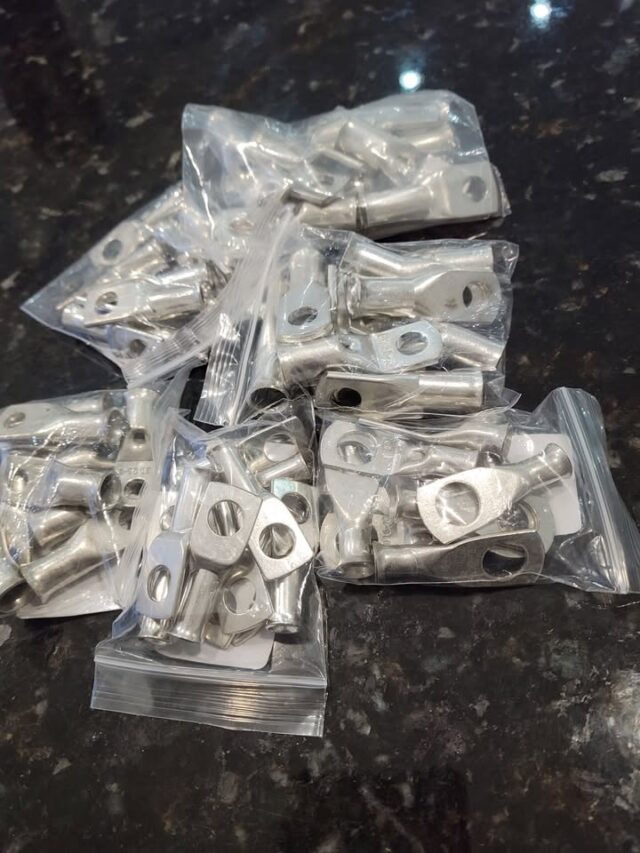 New stock of 'battery' terminals from my favourite supplier of these (I find they fit the crimping tool well). The price is a bit eye watering though 🤦‍♀️