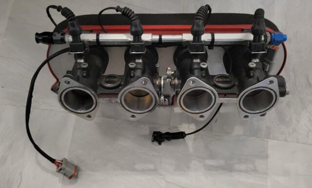 Simple but (I think!) tidy wiring install on these Jenvey throttle bodies. Injectors, TPS and air temp sensor all connected by one plug on the main harness so easy to install / remove the throttle bodies